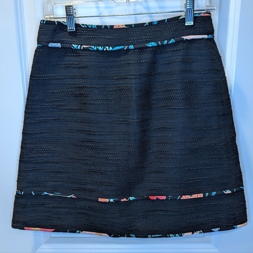 KATE Spade Black and Multicolor Tweed Mini Skirt Size 4 New